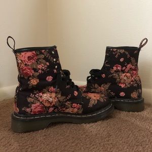 Floral Doc Martens. Size 7.